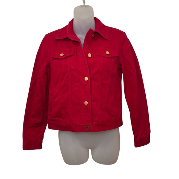 Ralph Lauren Jeans Co Red Denim Trucker jacket size P/S - Picture 2 of 9
